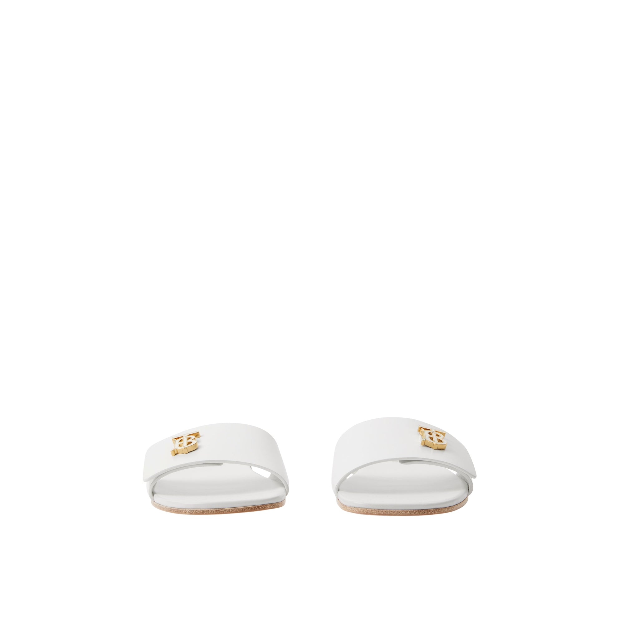 11 qty Mules Monogram en cuir - Optic White