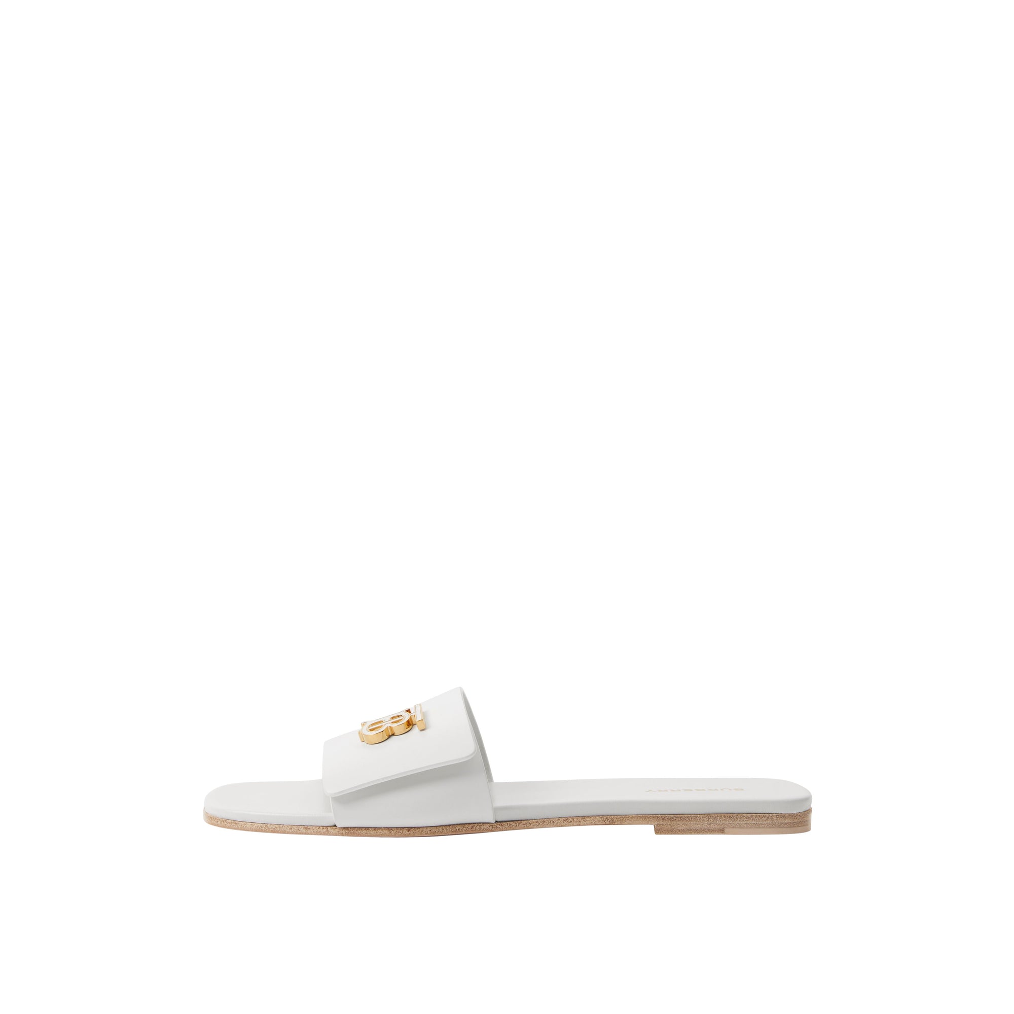 11 qty Mules Monogram en cuir - Optic White