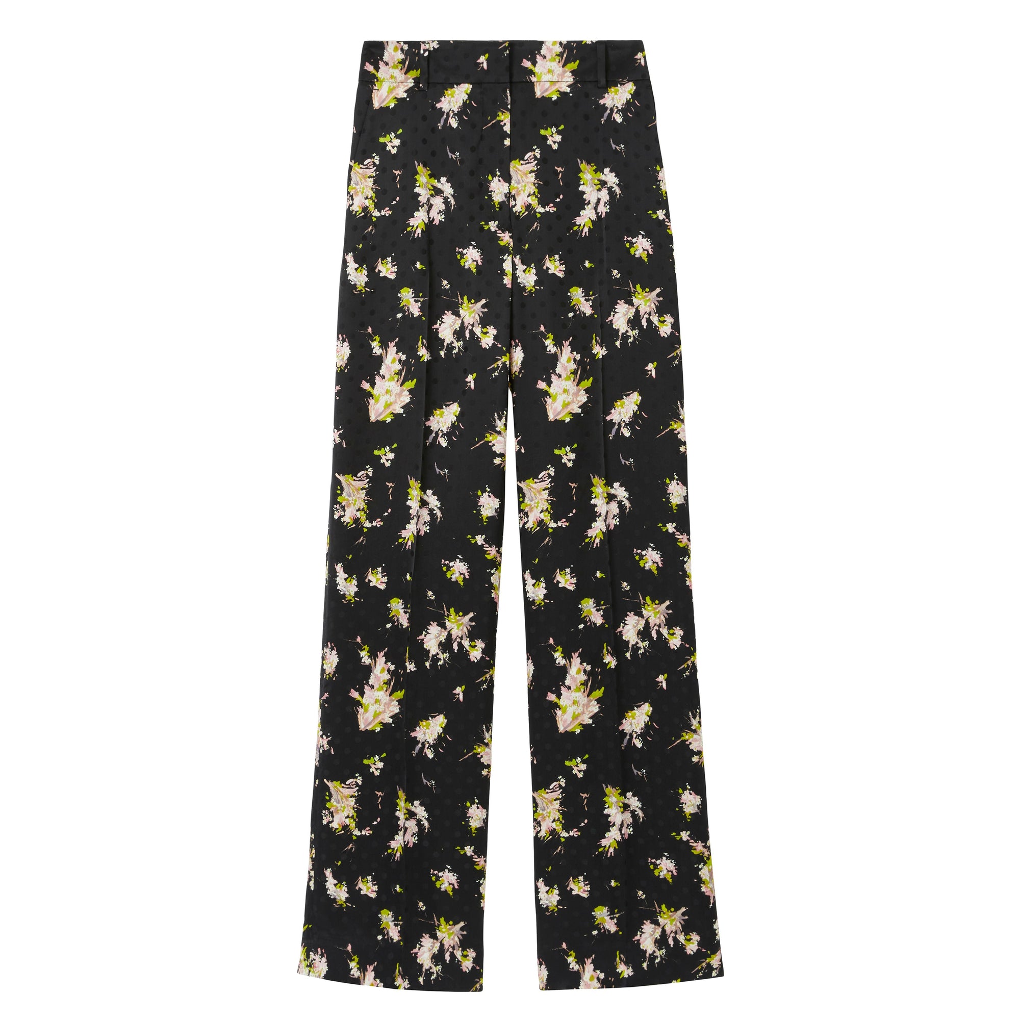 23 qty Pantalon ample à imprimé floral - Black