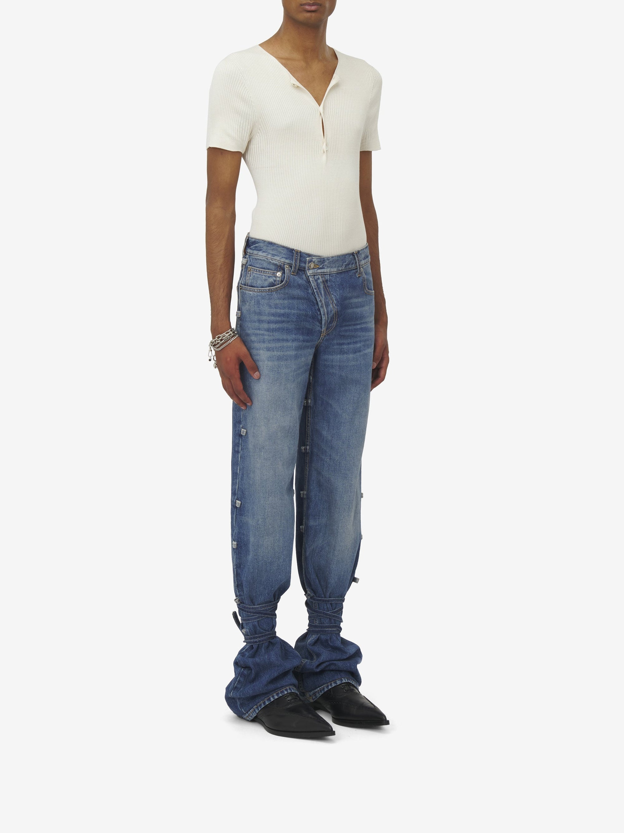 T-shirt tricoté en soie - Ivory Ecru