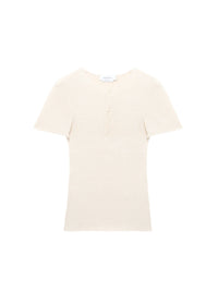 T-shirt tricoté en soie - Ivory Ecru