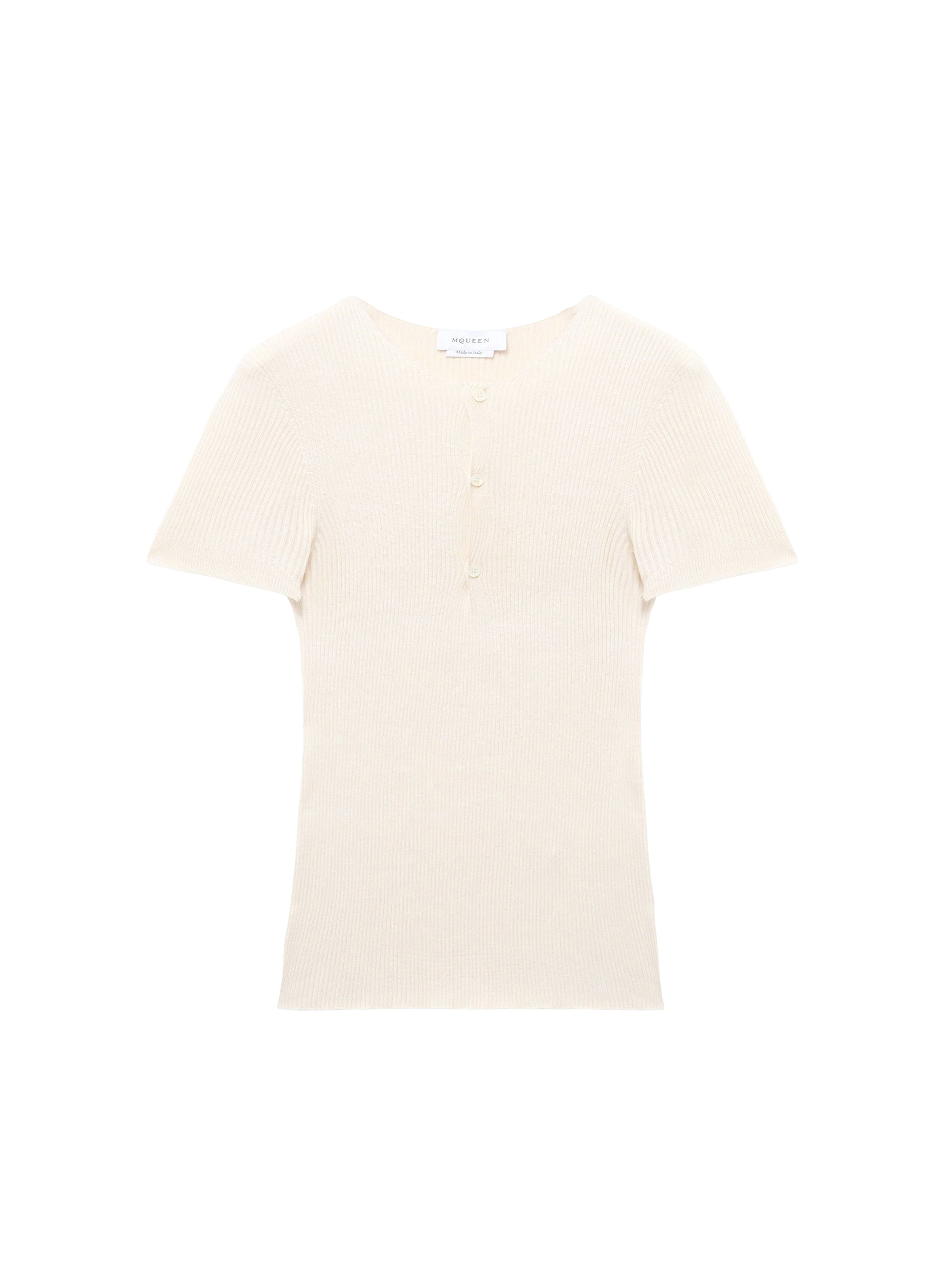 T-shirt tricoté en soie - Ivory Ecru