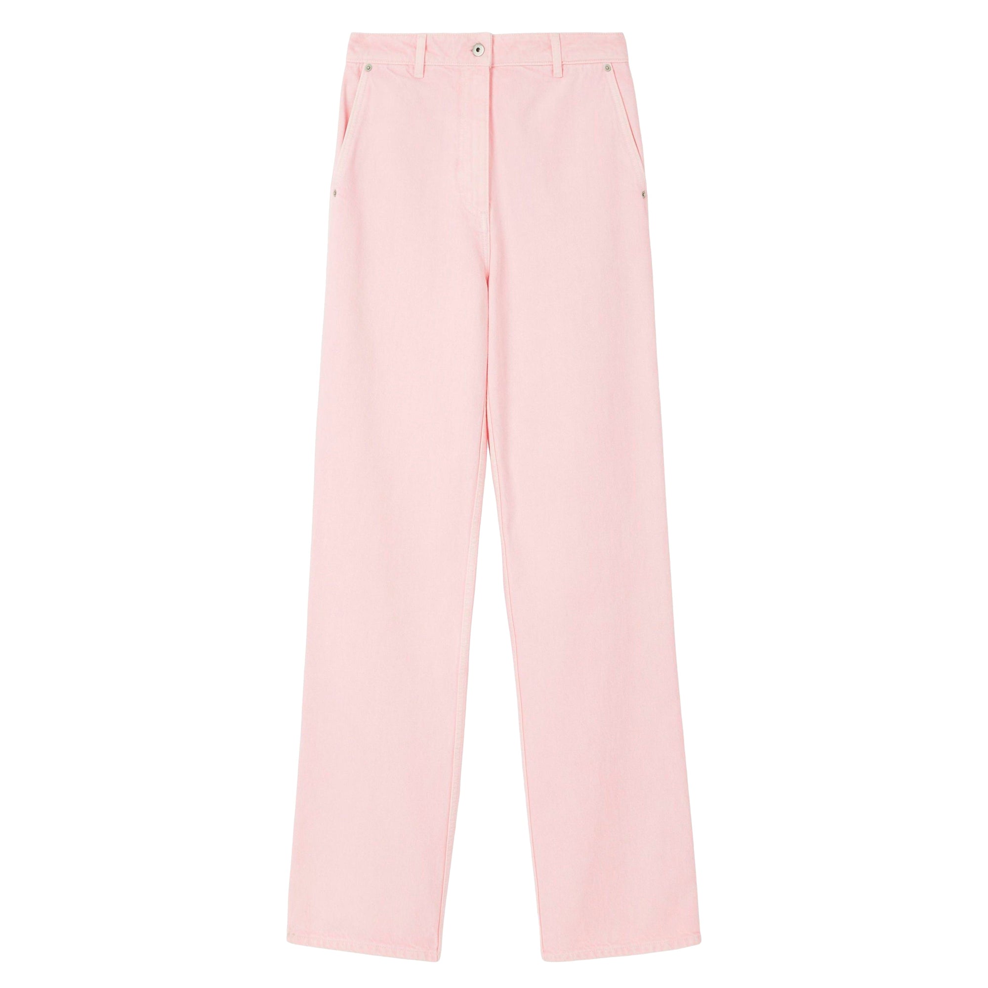 Wide-leg casual jeans - Pale Pink