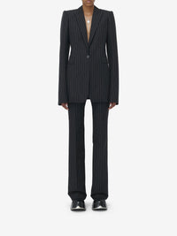Blazer à rayures en laine - Black & White