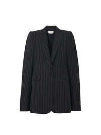 Blazer à rayures en laine - Black & White