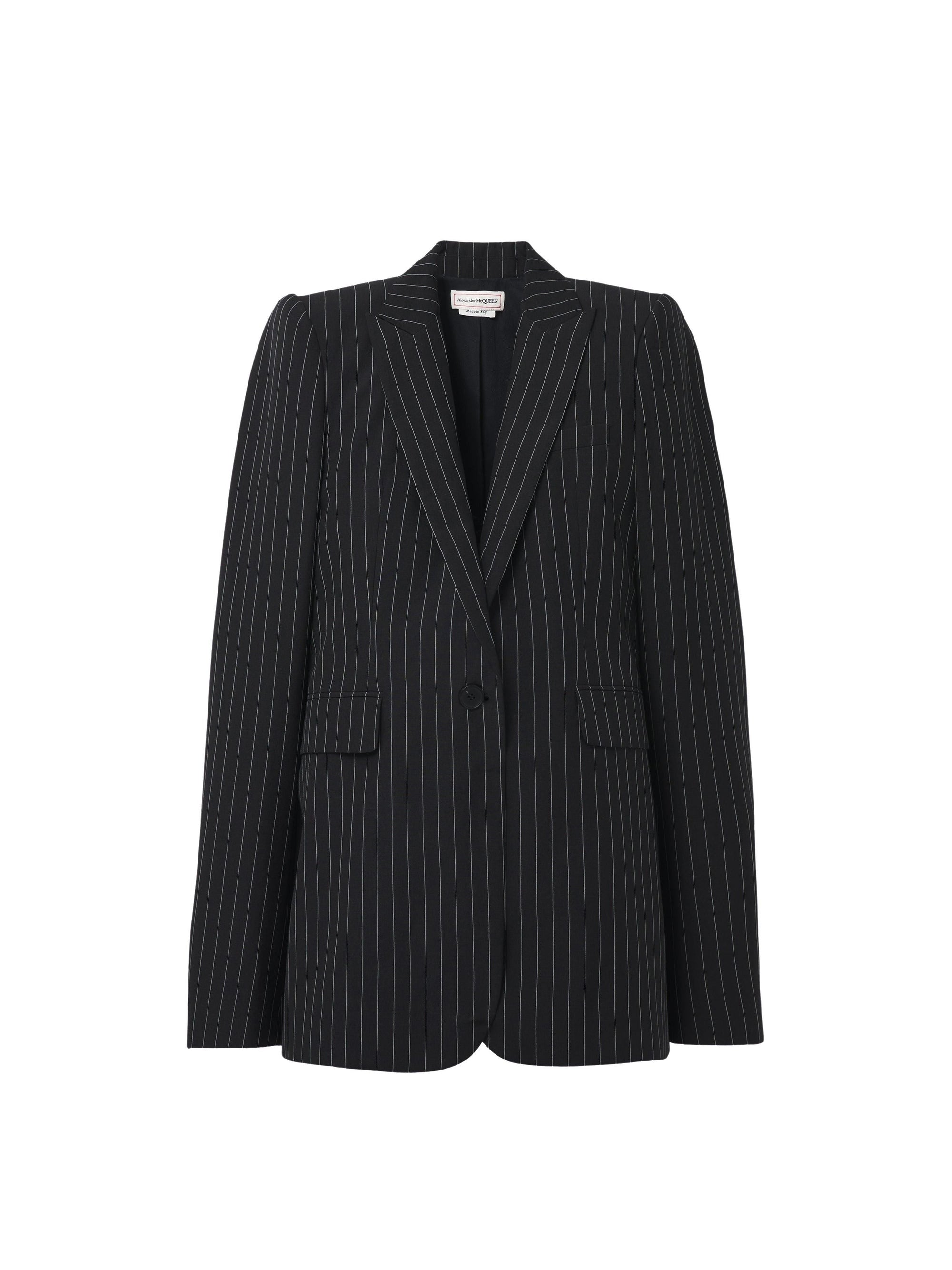 Blazer à rayures en laine - Black & White