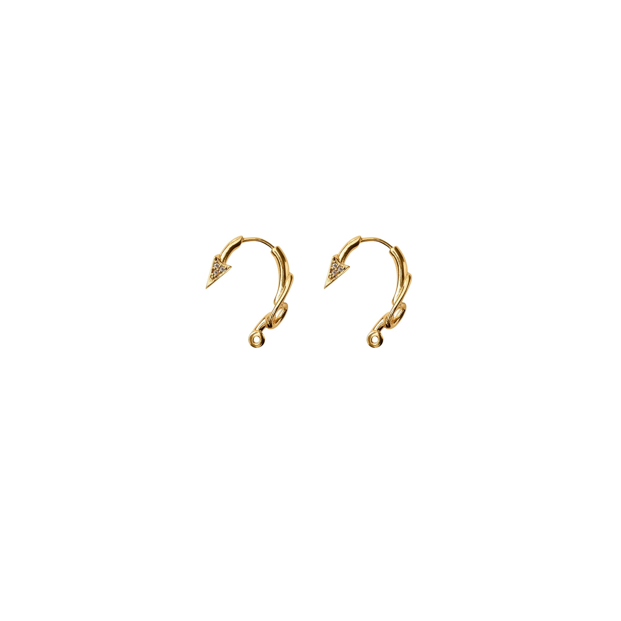 89 qty Boucles d'oreilles Hook pavées - Gold & Clear