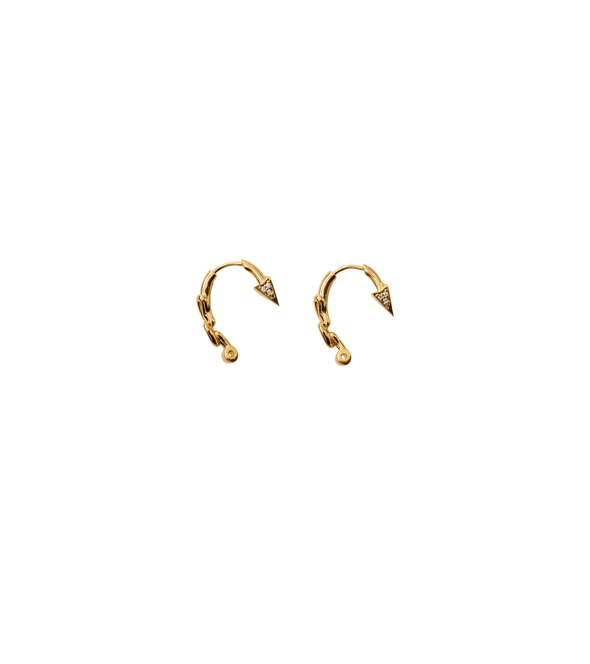 89 qty Boucles d'oreilles Hook pavées - Gold & Clear