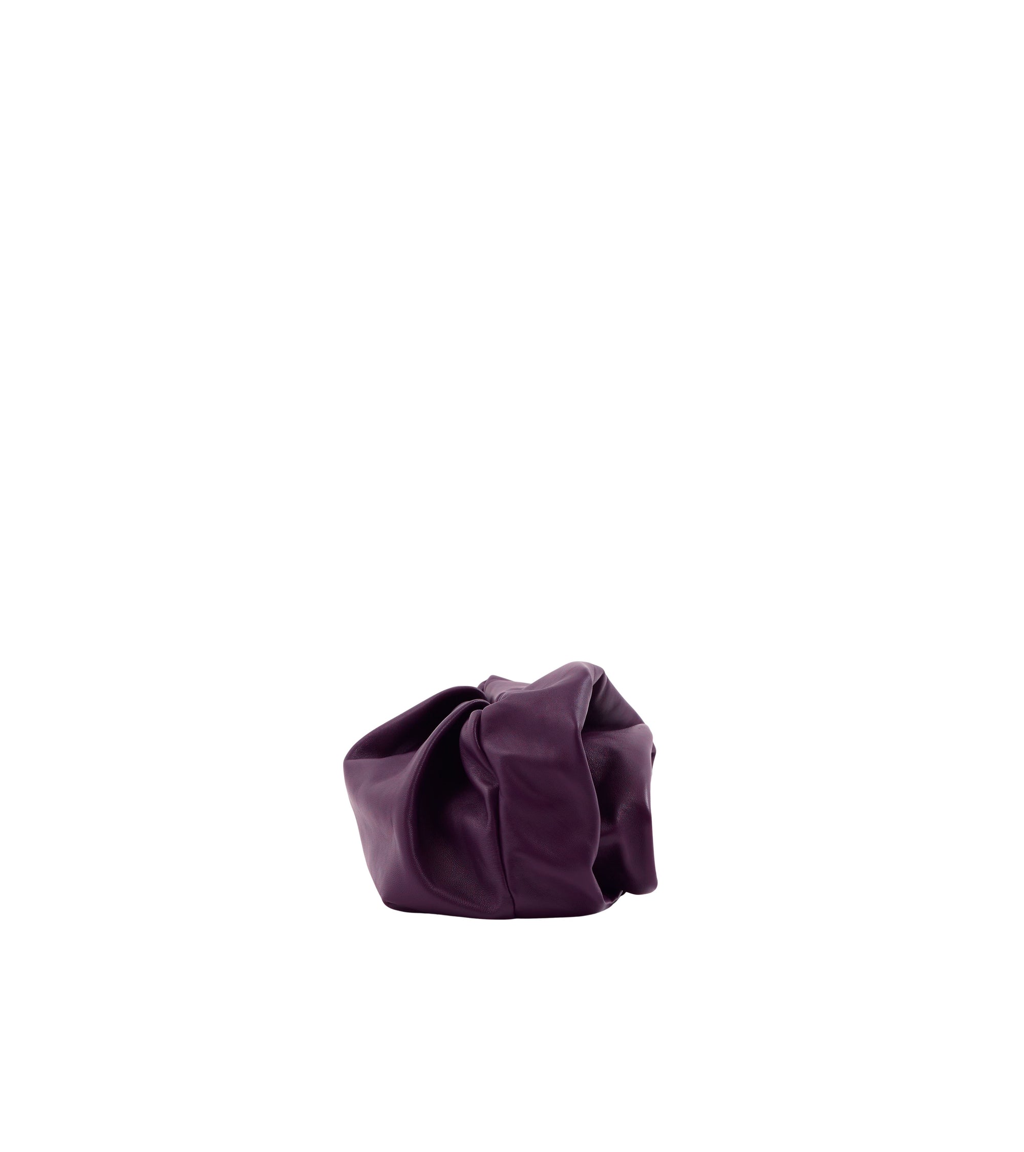 10 qty Sac pochette Rose en cuir - Prune