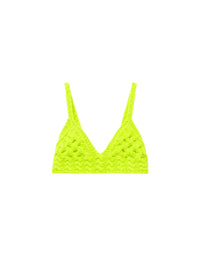 Débardeur court tricoté en laine - Acid Yellow