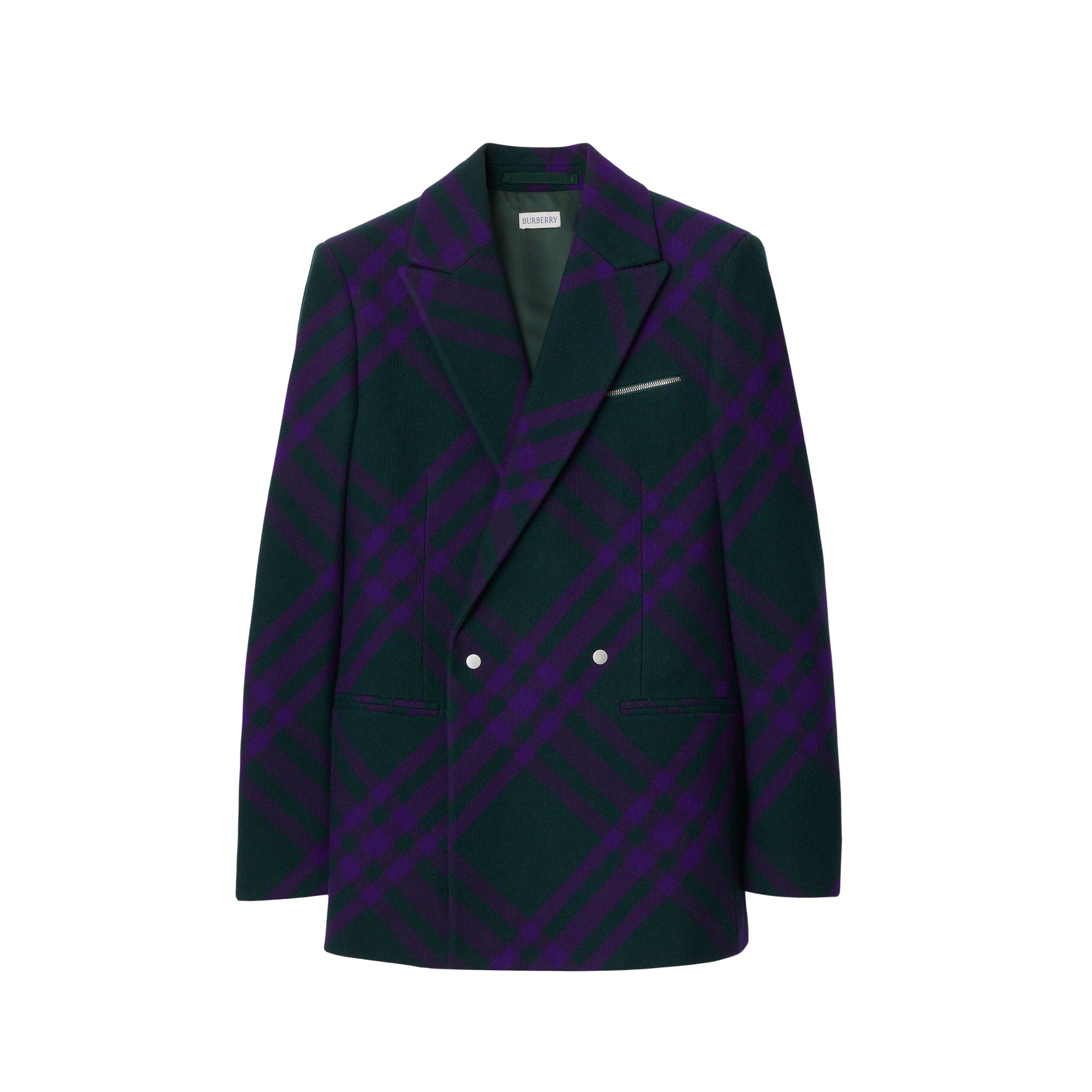 1 qty Veste tailleur en laine à motif check - Deep Royal Check