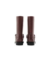 36 qty Bottines Saddle en cuir - Aubergine