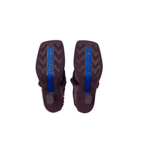 55 qty Mules Highland en cuir velours et shearling - Aubergine