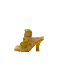 289 qty Mules Highland en daim et peau de mouton - Manilla & Amber Yellow