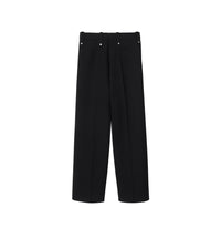 2 qty Pantalon tailleur en laine mélangée - Black