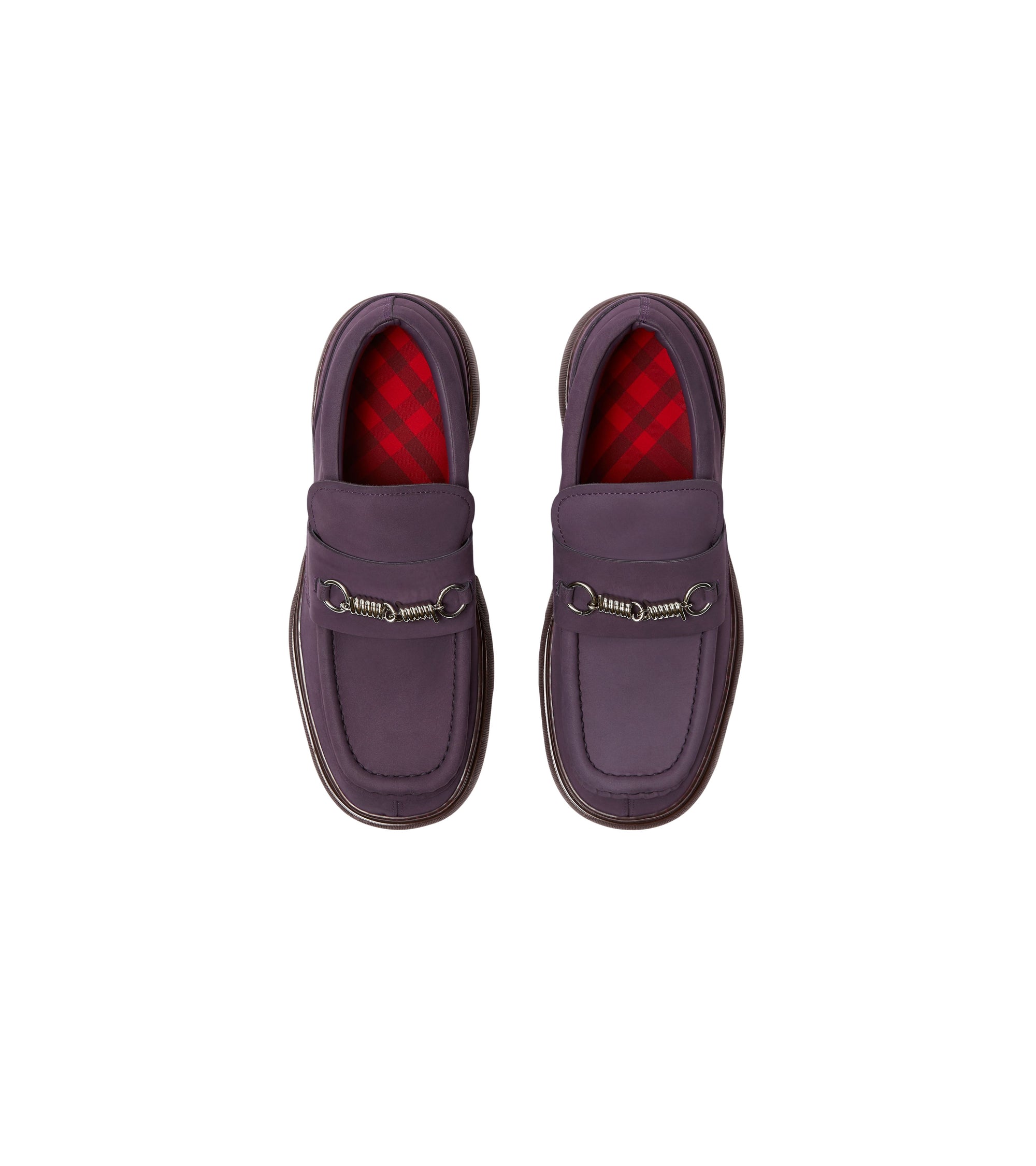 13 qty Mocassins Clamp en cuir - Aubergine