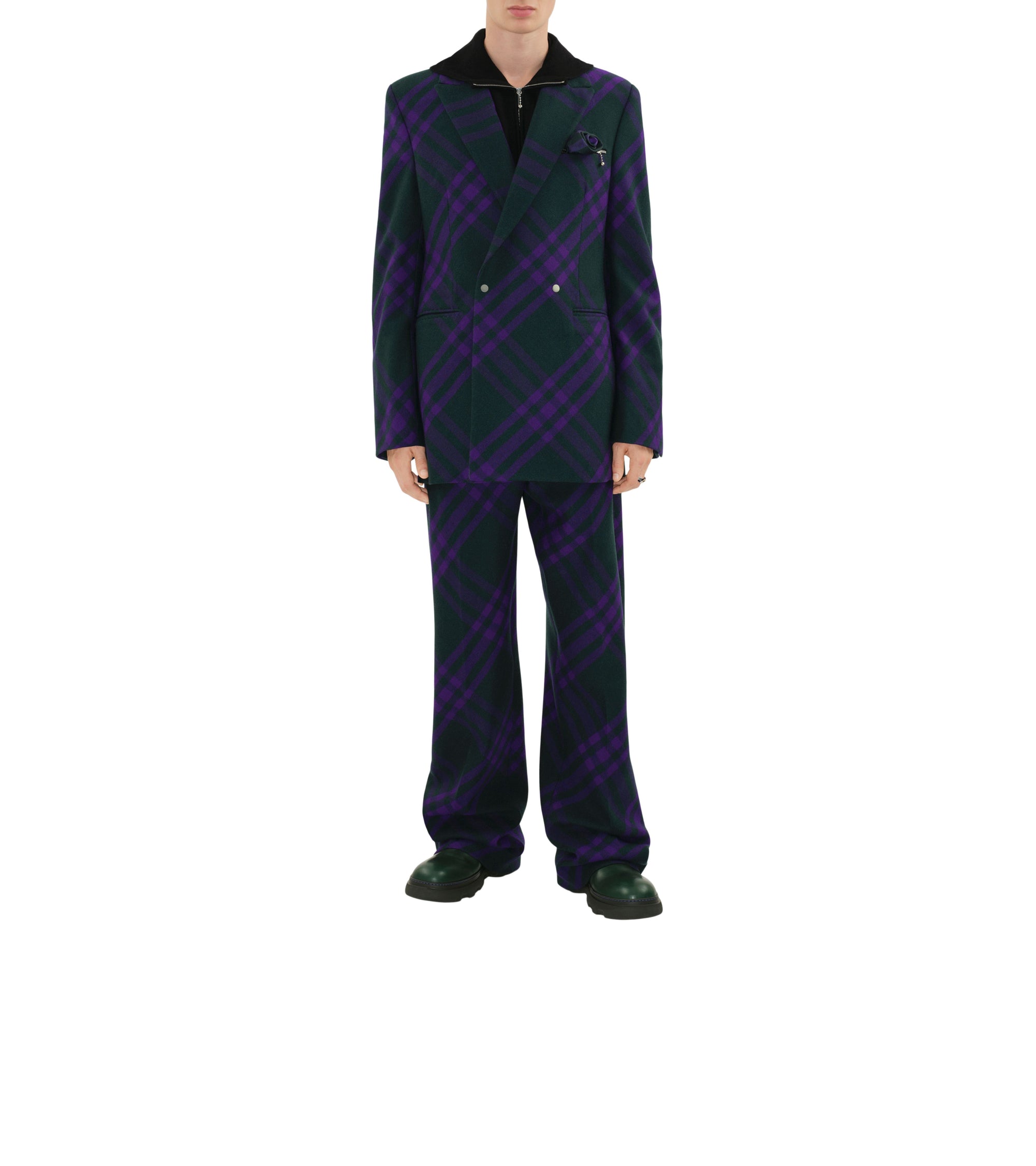 13 qty Veste de costume en laine Check - Deep Royal Check