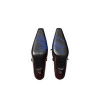 50 qty Mules Storm en cuir - Aubergine