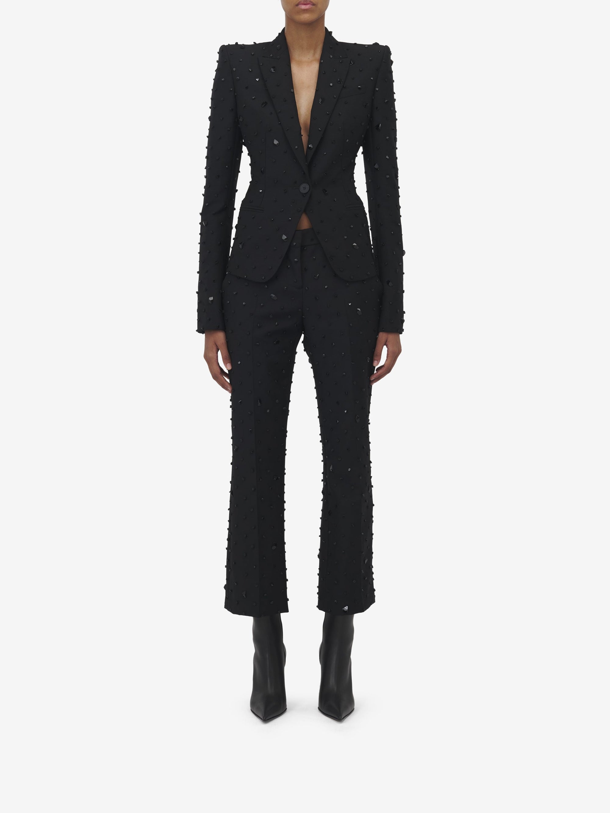 Blazer à double boutonnage en laine - Black