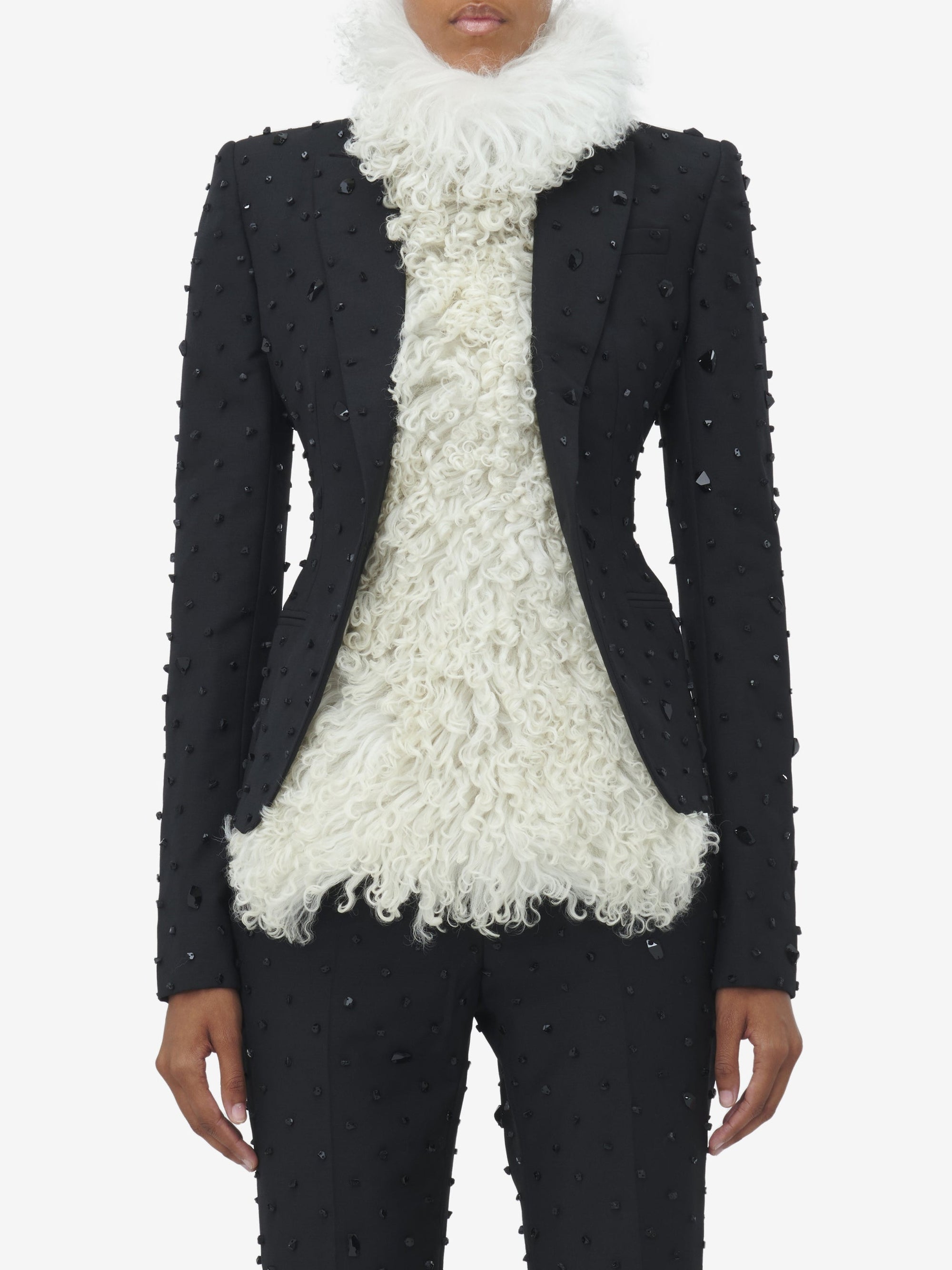 Blazer à double boutonnage en laine - Black