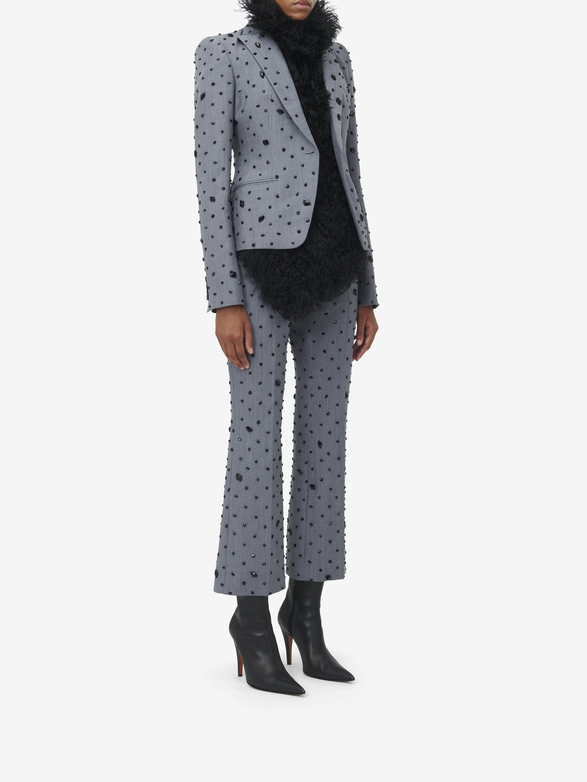 Blazer à double boutonnage en laine - Grey Melange