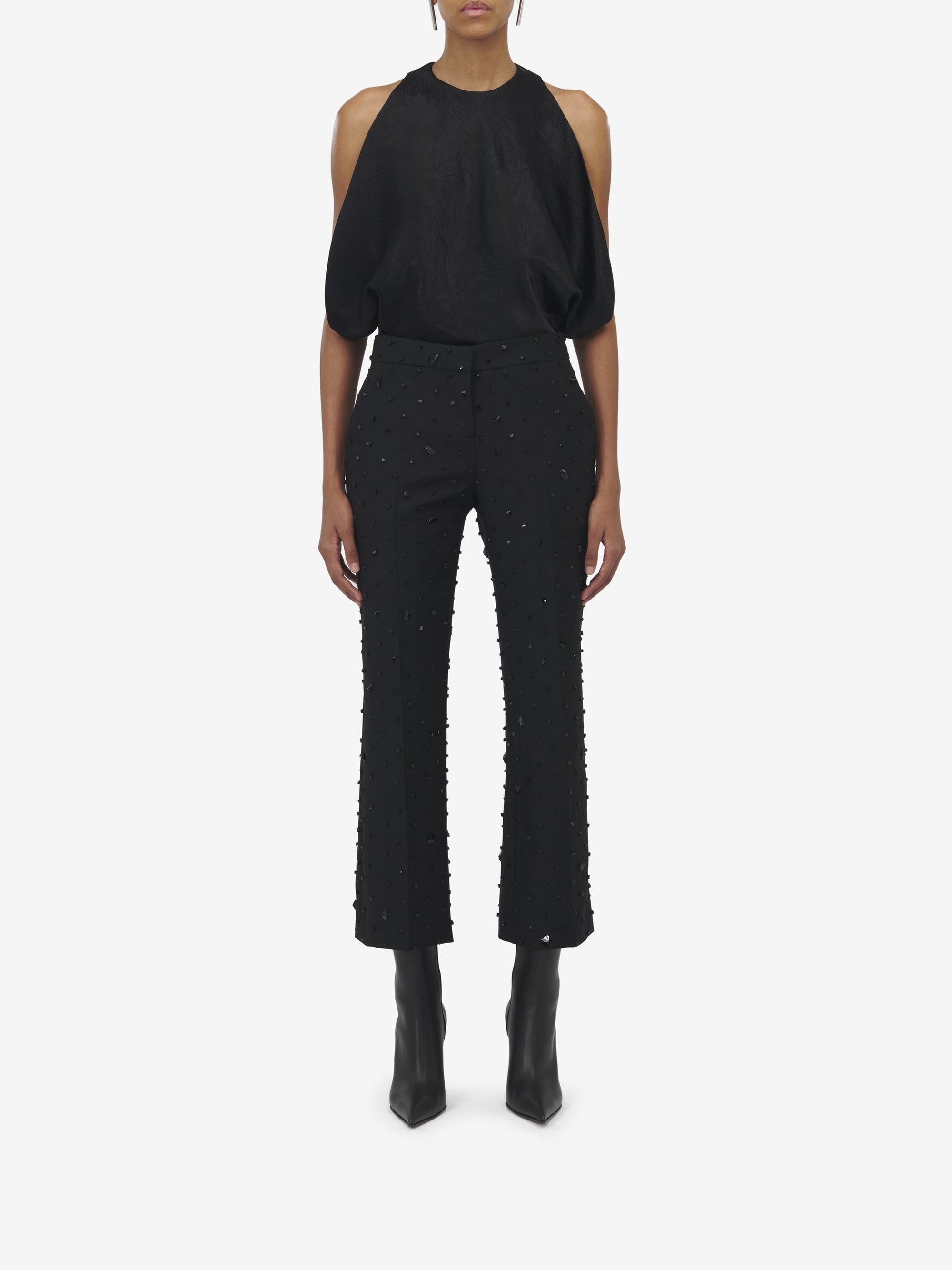 Pantalon avec poches en laine - Black
