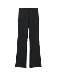 Pantalon avec poches en laine - Black