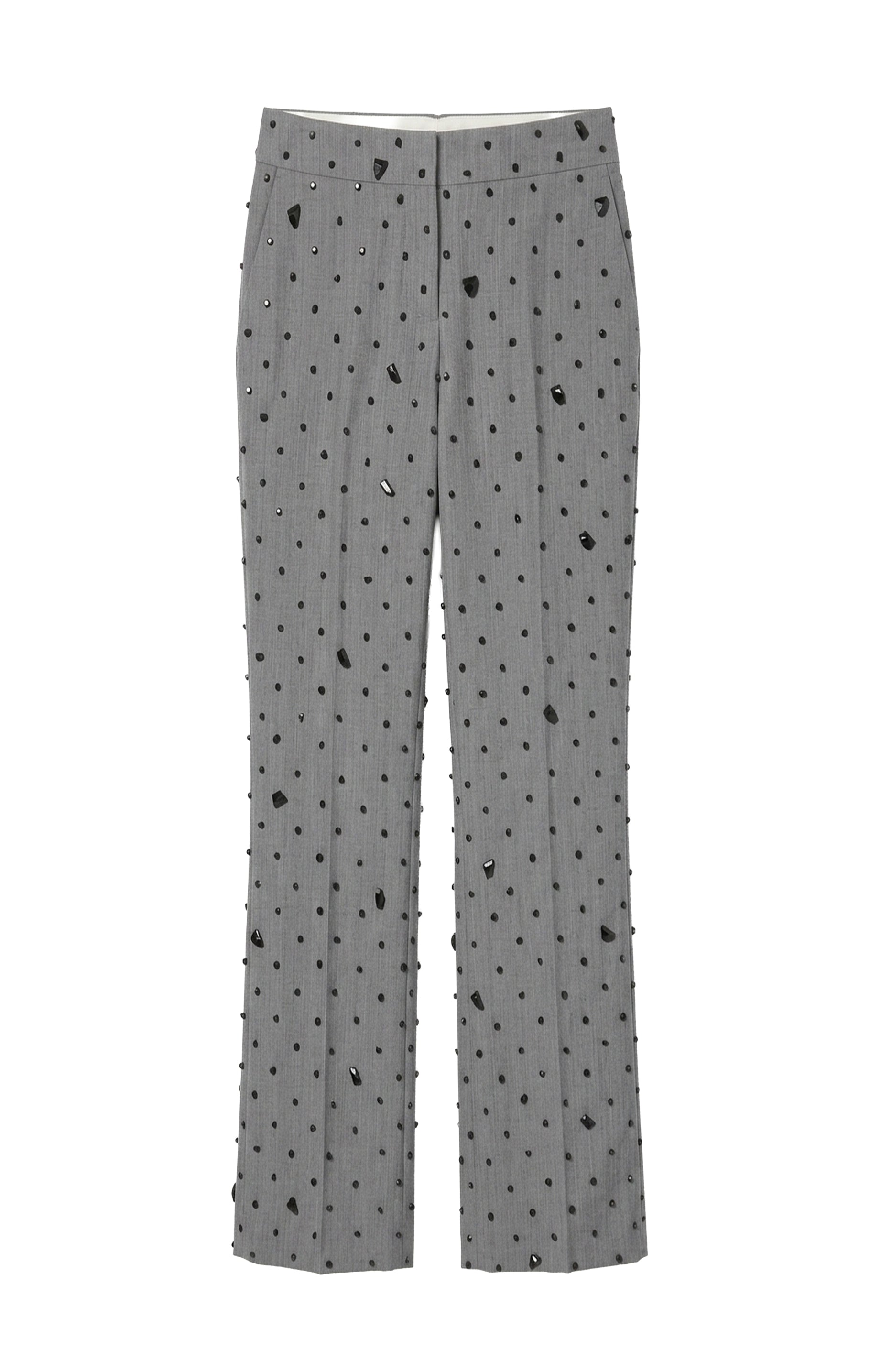 Pantalon avec poches en laine - Grey Melange