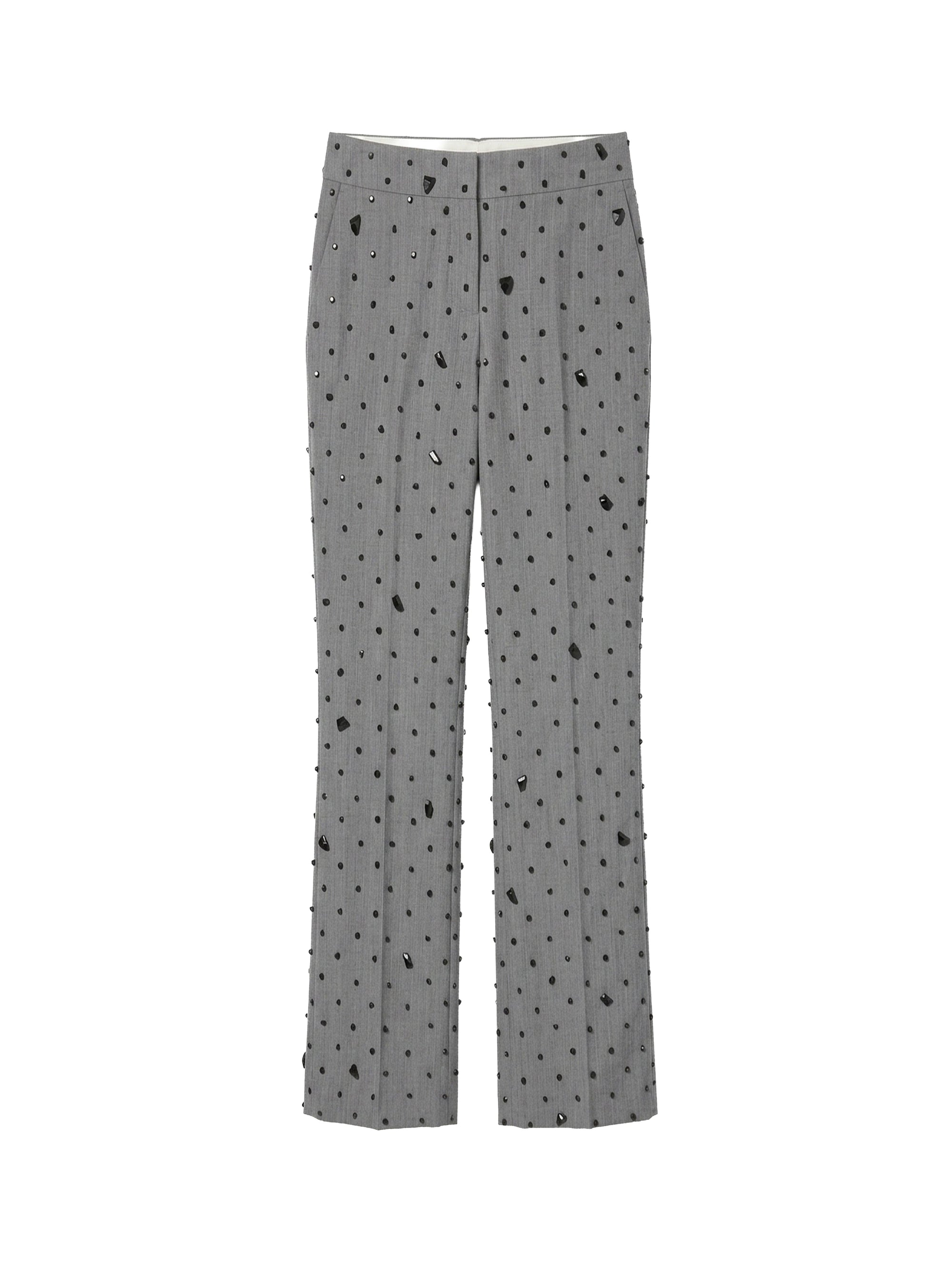 Pantalon avec poches en laine - Grey Melange