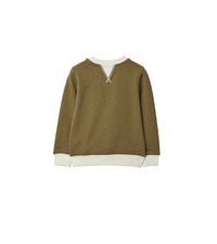 11 qty Sweat en coton bicolore - Dark Khaki Green Melange