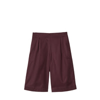 6 qty Pantalon à plis en coton - Deep Mahogany