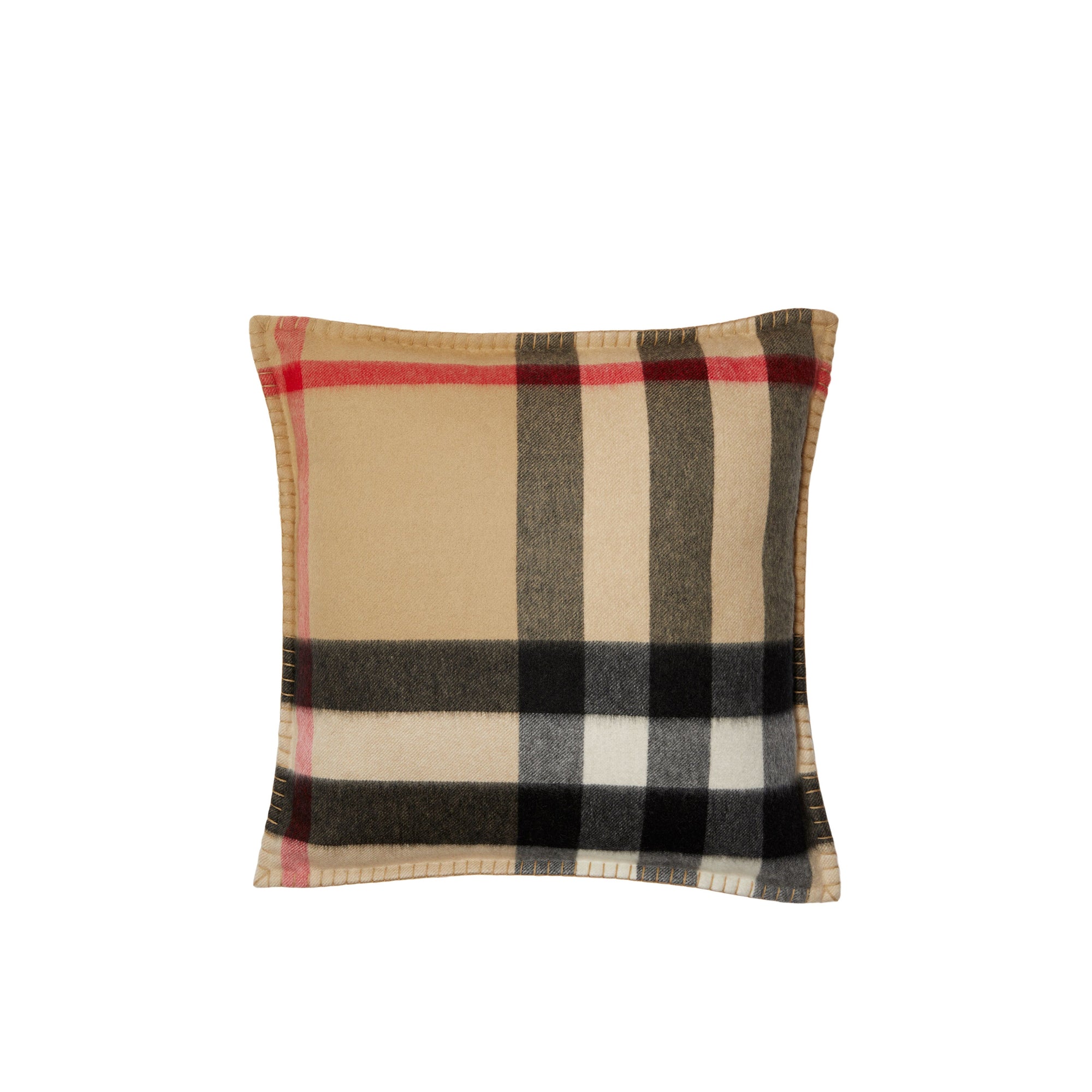 90 qty Coussin en cachemire à motif check - Archive Beige