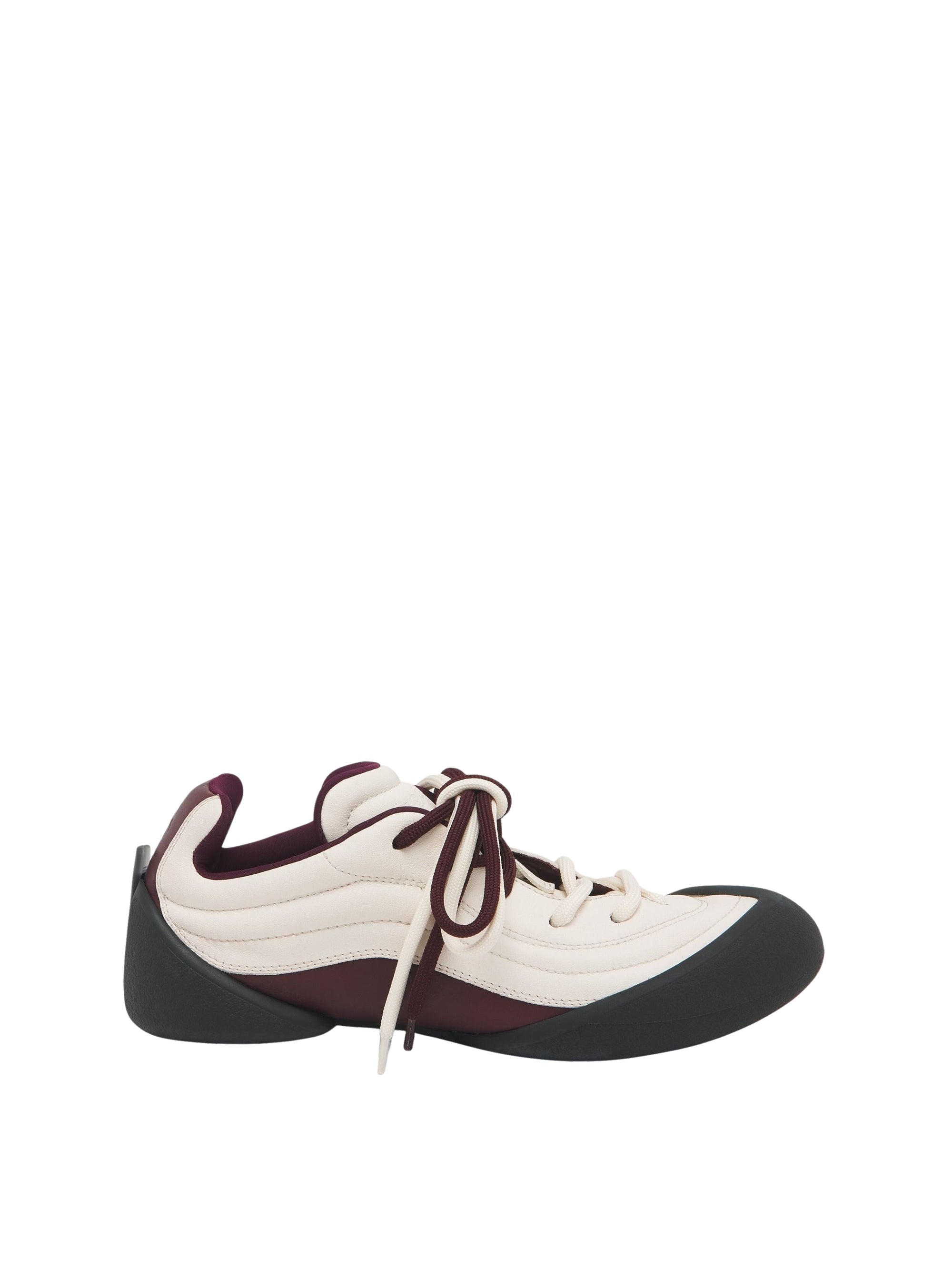 Sneakers à lacets en cuir - Off White Bordeaux