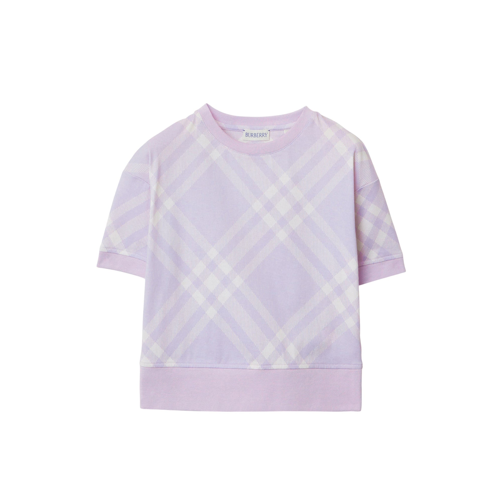 56 qty T-shirt en coton à motif check - Pastel Lilac Check