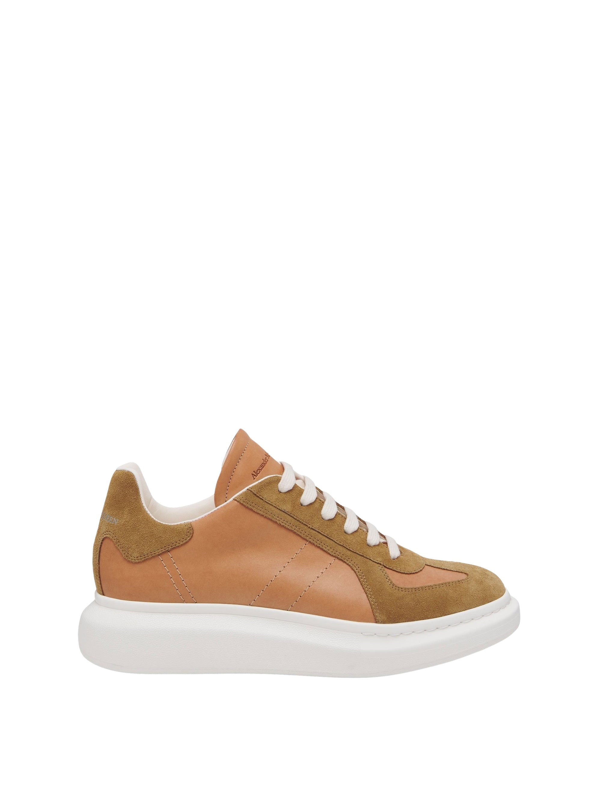 Sneakers avec logo en cuir - Brown
