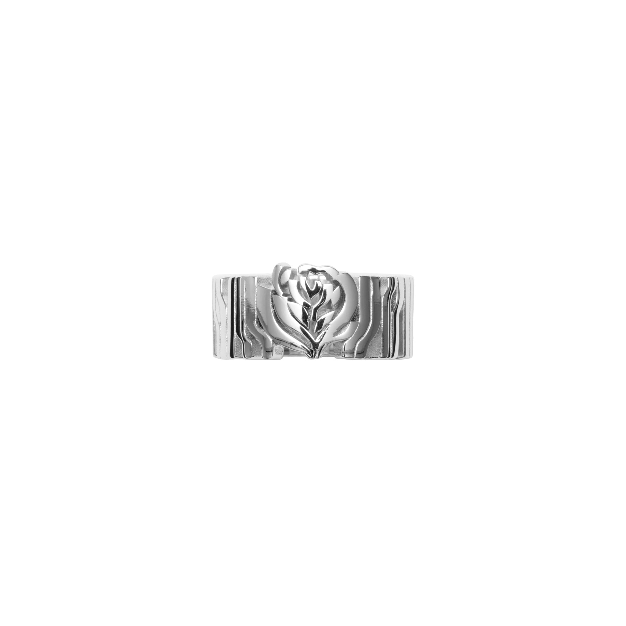 29 qty Bague Rose striée - Silver