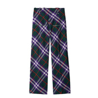 13 qty Pantalon en laine à motif check - Vine & Deep Royal