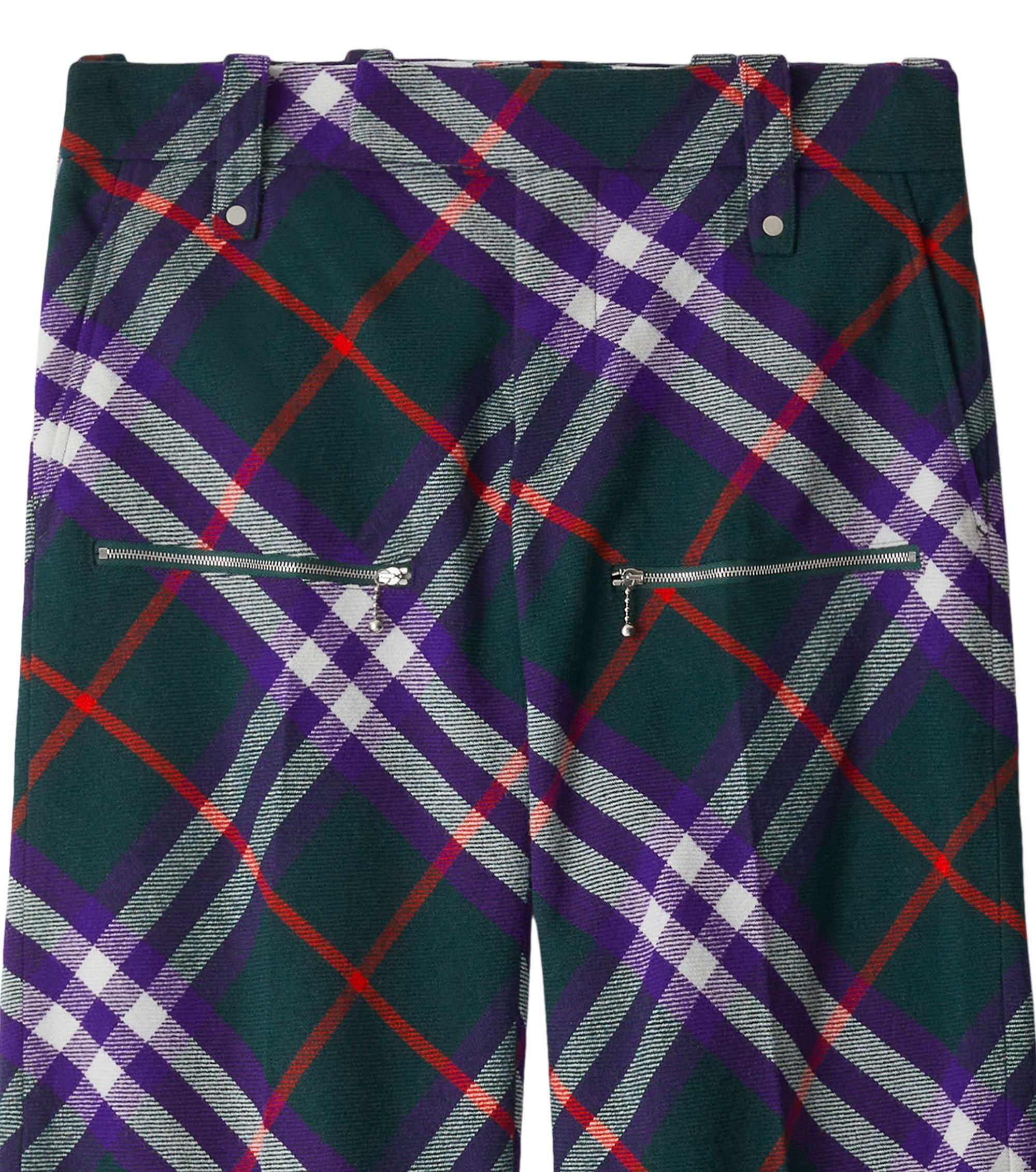 13 qty Pantalon en laine à motif check - Vine & Deep Royal