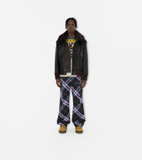 13 qty Pantalon en laine à motif check - Vine & Deep Royal