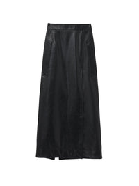 Jupe crayon en cuir - Black
