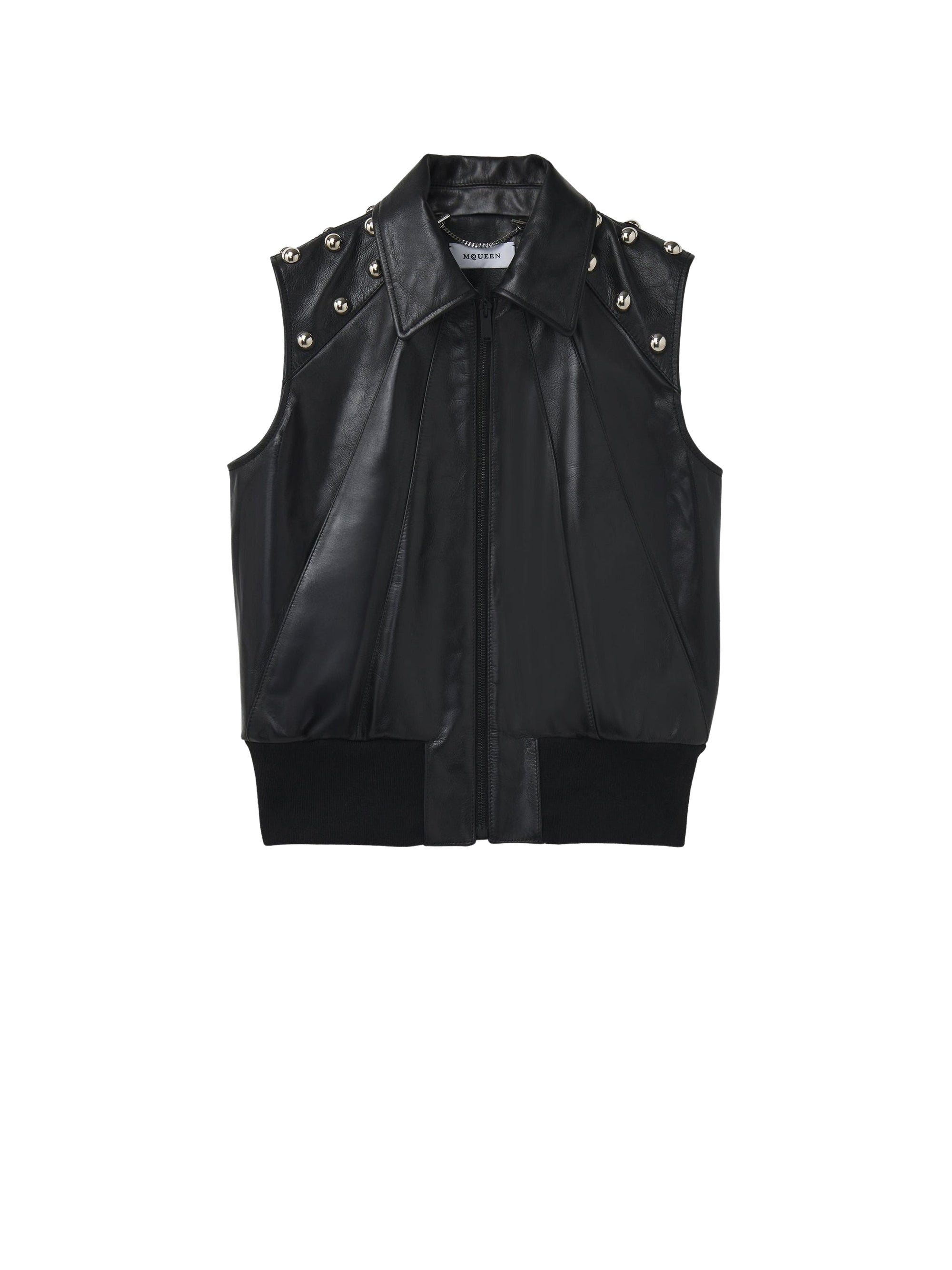 Veste sans manches en cuir - Black