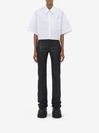 Pantalon avec poches en cuir - Black