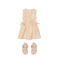 6 qty Robe en coton à motif check - Pastel Peach Check