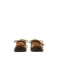 22 qty Mules Stony en cuir velours et shearling - Wood