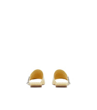 41 qty Mules Peep en cuir - Daffodil