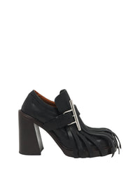 Mocassins à talons T-Bar avec logo 105 en cuir - Black