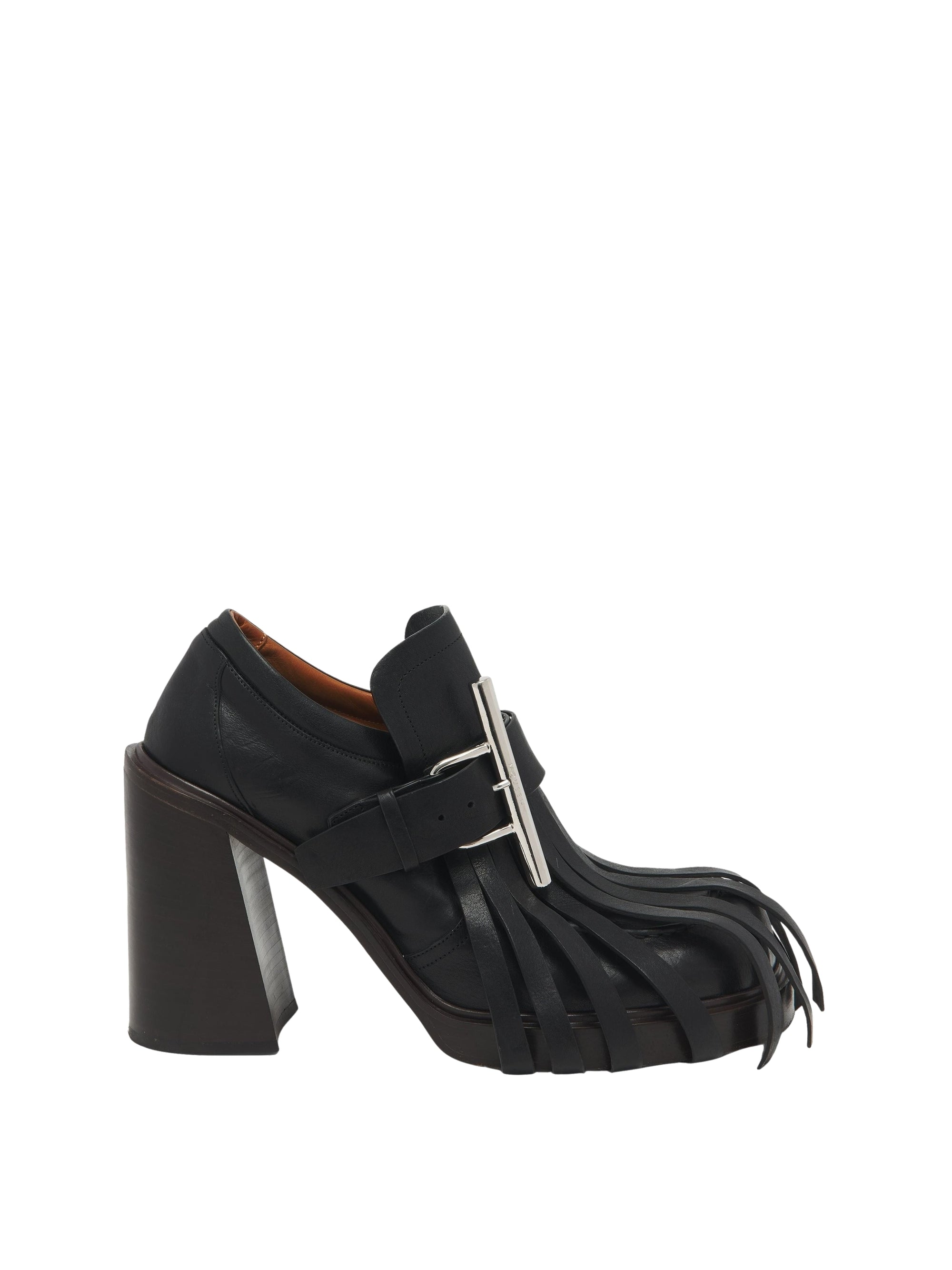 Mocassins à talons T-Bar avec logo 105 en cuir - Black