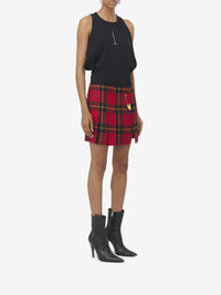 Jupe courte en laine - Red Black Yellow