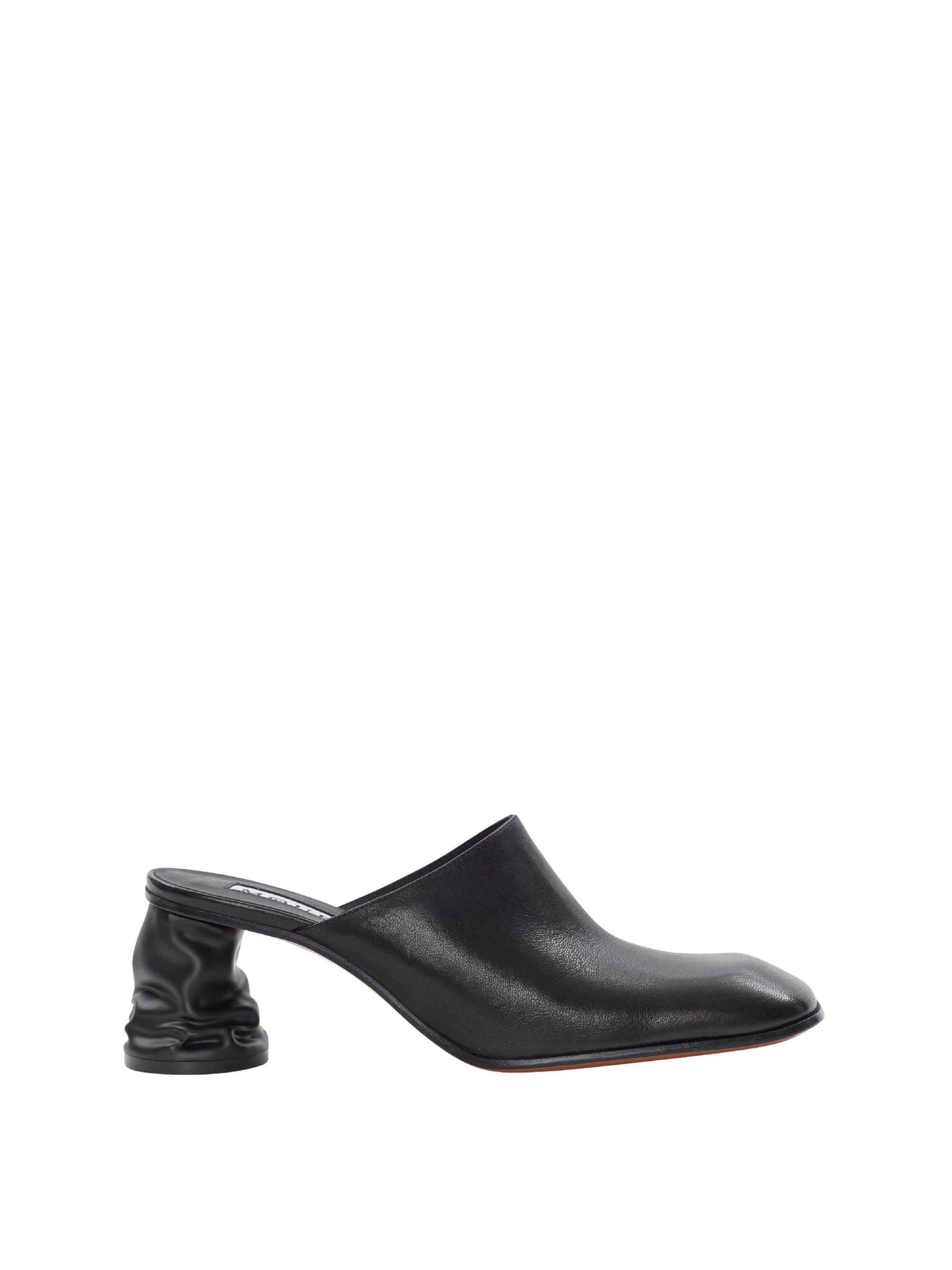 Mules à bout carré 70 en cuir - Black