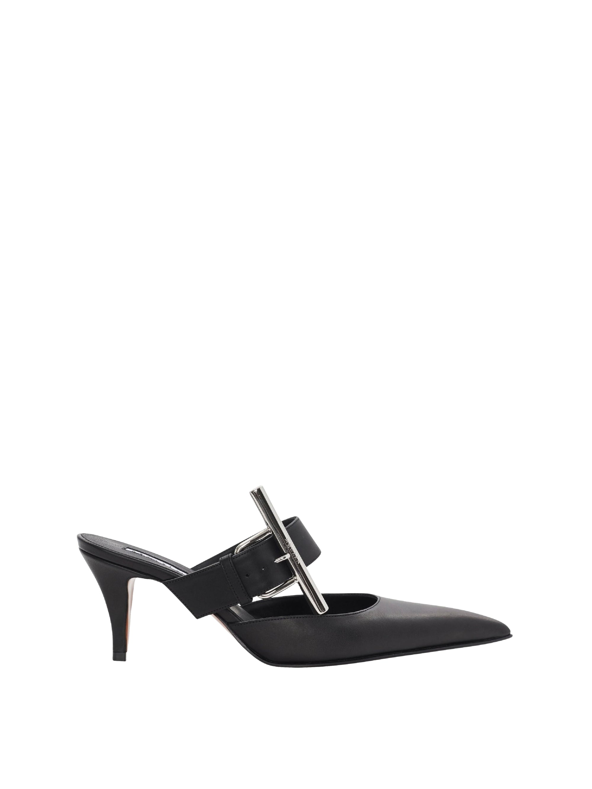 Mules avec logo 70 en cuir - Black